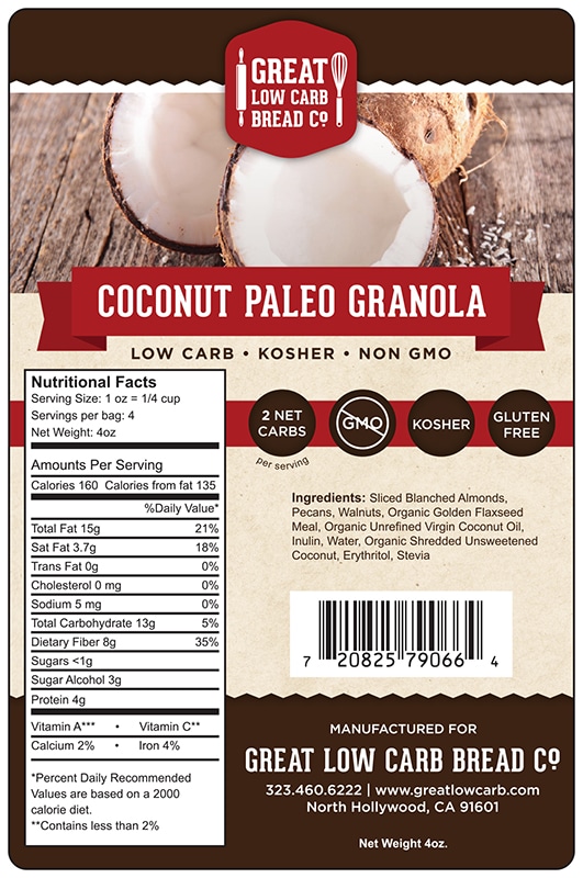 LCF 158 WO18938 Coconut Paleo Granola 4oz