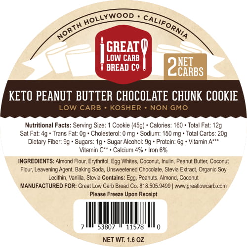 Keto Peanut Butter Chocolate Chunk Cookie Print 1